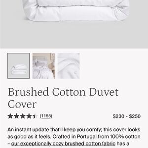 Parachute White Brushed Cotton Duvet Cover (full/queen)